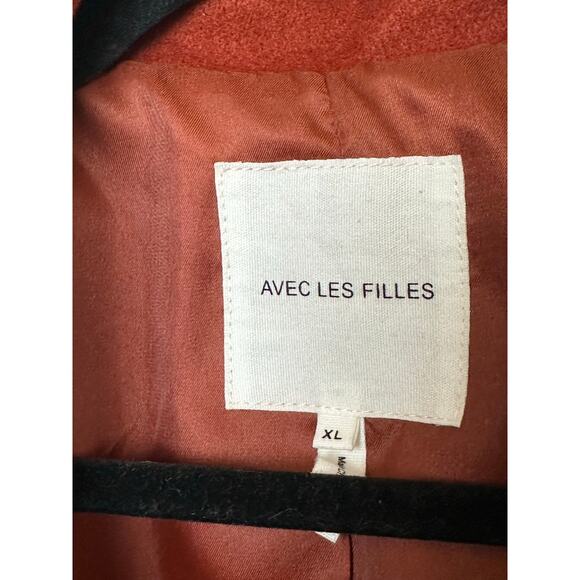 Avec Les Filles Coat Women's Size XL Rust Brown Long Sleeve Belted Wrap Coat - Picture 9 of 12